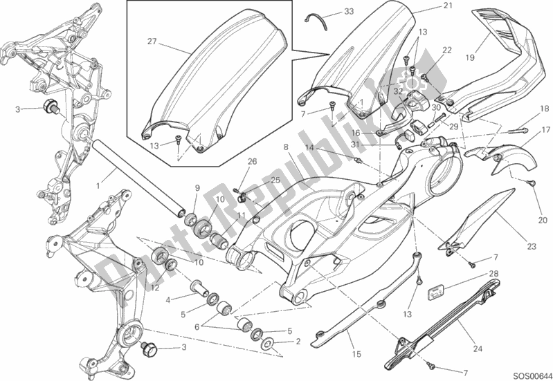 Todas las partes para Brazo Oscilante de Ducati Multistrada 1200 S GT USA 2014